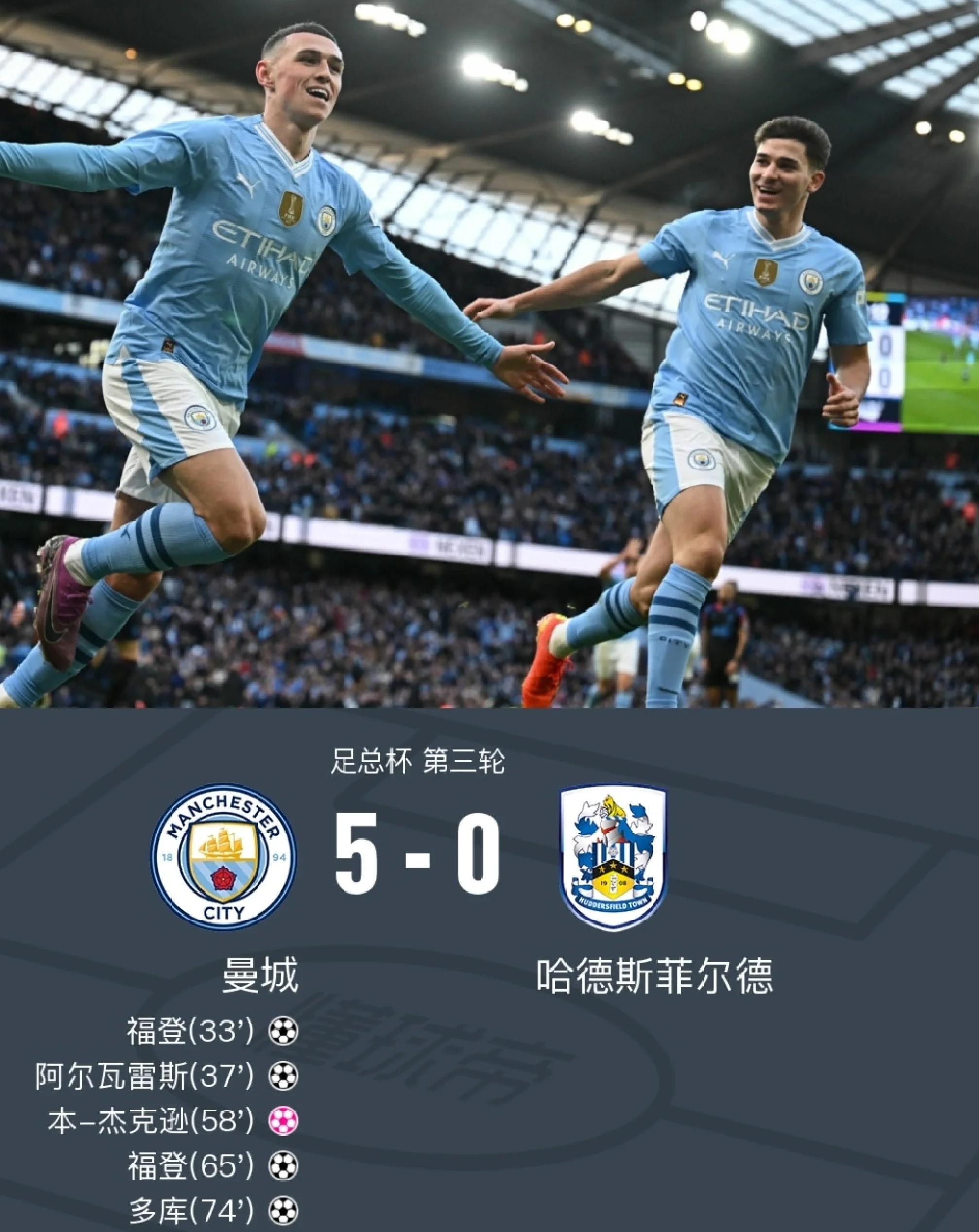 曼城再下一城，继续领跑积分榜 